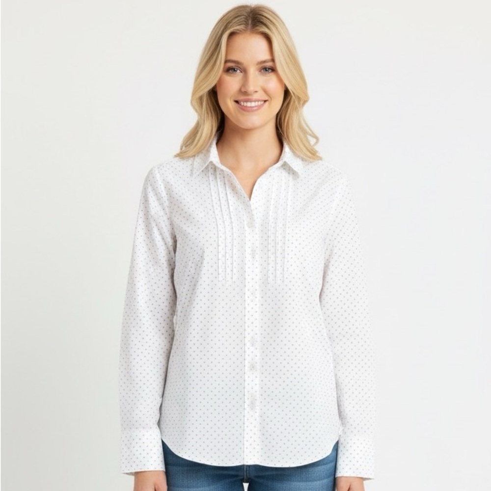 J. Crew white Shirt with Black Dots size 4 boy fit